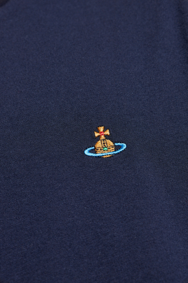 Navy blue T-shirt with logo Vivienne Westwood - Vitkac GB